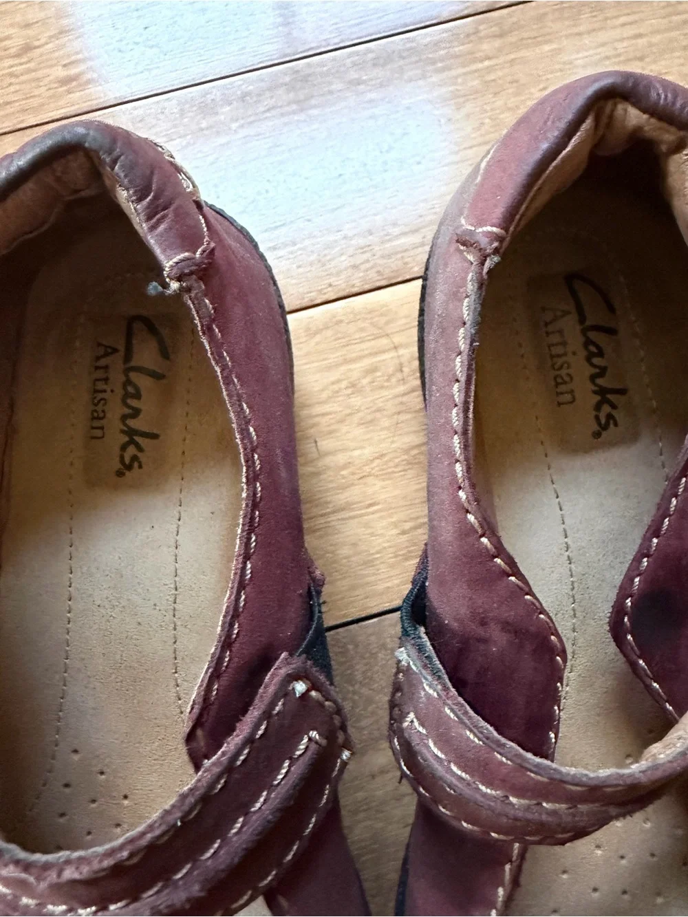 Clarks Burgundy Mary Jane Strap Shoes for Kids